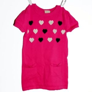 Sonoma Pink Hearts Sweater Dress Sz 6
